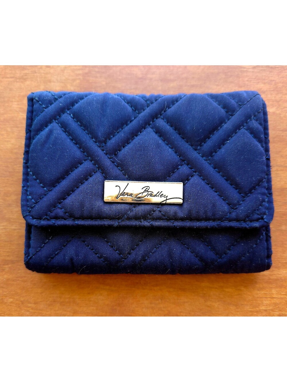Vera Bradley quilted wallet with diamond pattern